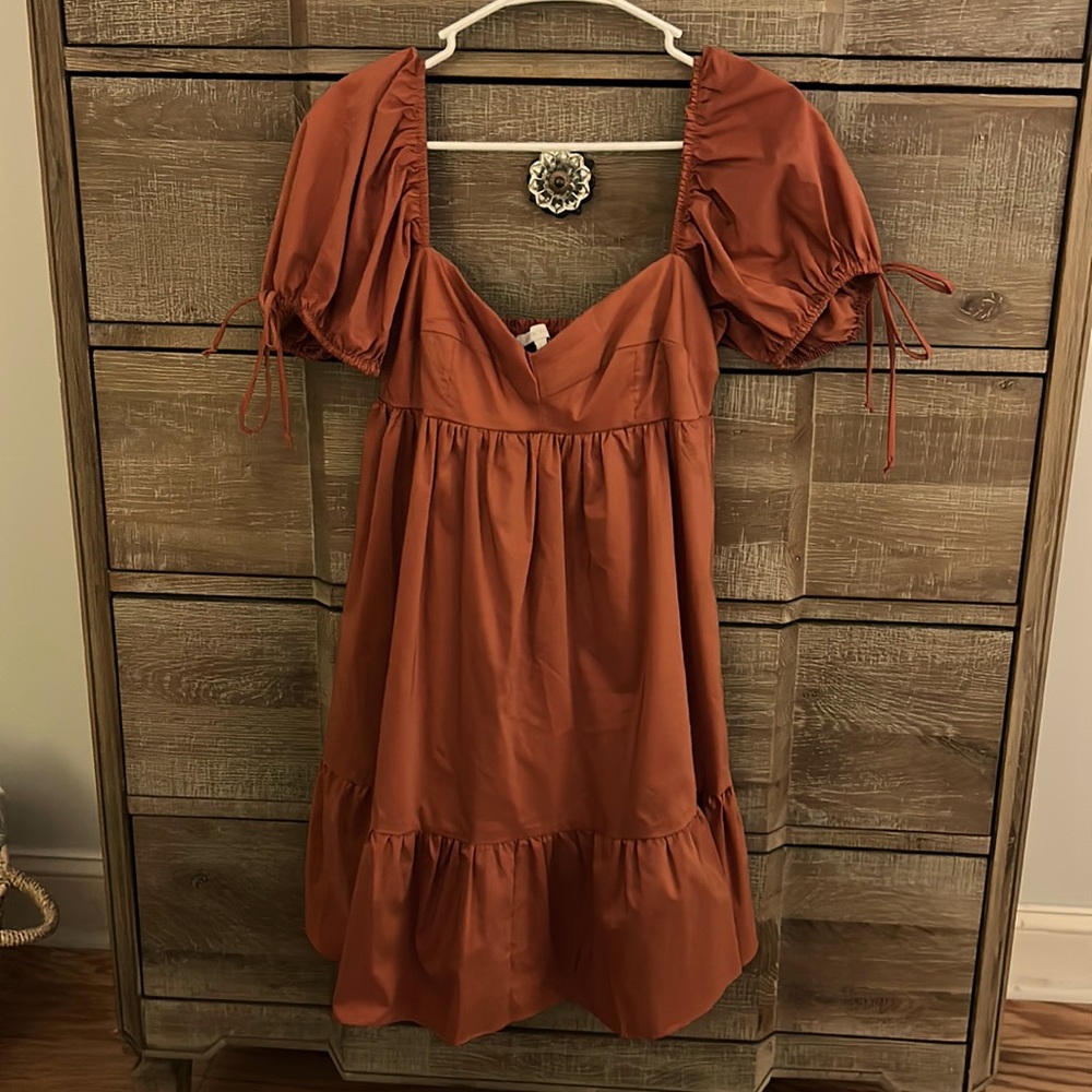 Olivaceous Burnt Orange Casual Dress - Picture 2 of 5